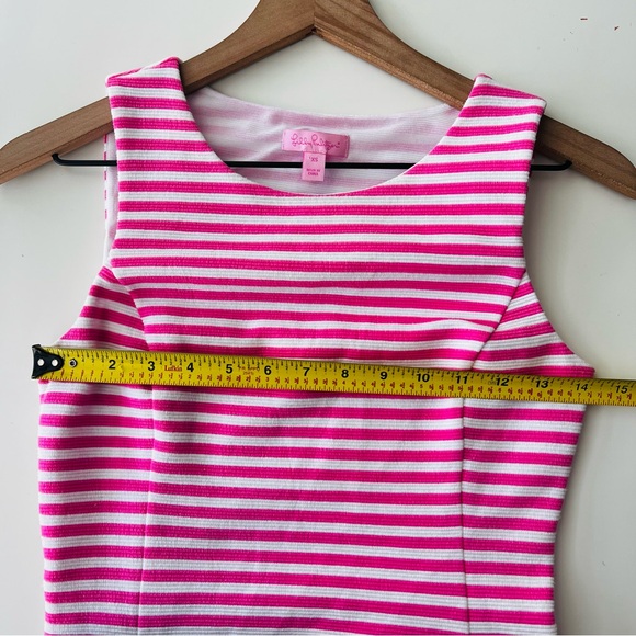 Lilly Pulitzer Whiting Hotty Pink Ottoman Stripe Cut Out Jersey Shift Dress XS - Picture 5 of 6